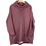 Lands' End Cowlneck Fleece Tunic Sweater Women's 1X Herringbone Cozy Sweatshirt Photo 1