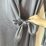 Nanushka Opium Satin Wrap Jacket Navy Blue Size M NWOT Photo 5