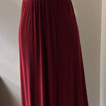 Windsor  Deep Red Plunging V-Neck Pleated Maxi Dress Size S Photo 0