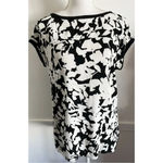 Kate Spade  • Black White Leafy Floral Cap Sleeve Blouse Photo 1