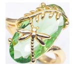 Elegant Gold and Green Dragonfly Ring Photo 1