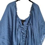 Grass Collection NEW  Blue Renaissance Milk Maid Ethereal Fairy Flowy Blouse L Photo 2