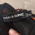 Torrid  Black Floral Mesh Drawstring Cap Sleeve Longline Bralette size 0 Photo 7