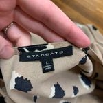 Staccato  Women's Tan‎ Leopard Print V Neck Button Front Mini Dress Size Large Photo 3