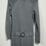 INC Womans  Long Sleeve Turtle Neck Pullover Bodycon Dress Small Silver Belt Photo 0