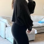 Free People  Waffle Knit Top Long Sleeve Black Photo 1