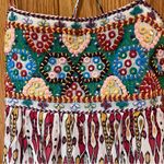 ZARA Geometric Print Straight Neck Strappy Embroidered Short Dress Size Small Photo 11