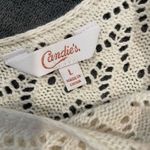 Candie's Ivory Pullover Open Crochet Sweater Size L Photo 5