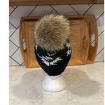 Eddie Bauer  Pacific Ridge Pom Beanie OS black white winter ski cabin Photo 2