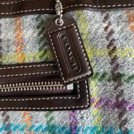 Coach Vintage  Penelope Tattersall Plaid Wool Tweed Leather Handbag Photo 5