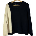 Boutique Parrish LA Black & Cream Colorblock Crewneck Sweater XS/S Photo 0