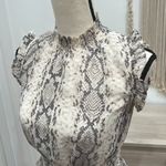 Japna  Snakeskin Peplum Top size Small Photo 1
