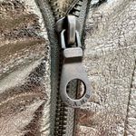 L.A.M.B. Vintage Gwen Stefani Rock Glam Leather Silk Metallic Gold Jacket Size 2 Photo 5