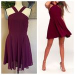 Lulus NWOT Forevermore Burgundy Skater Dress Photo 1