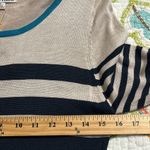 Moral Fiber  junior size large pullover dress tan blue striped 3/4 sleeves nwt Photo 4
