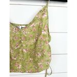 Abound  Green and Pink Floral Ruched Camisole Crop Top Spaghetti Straps Size M Photo 4