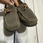 Lands' End Women Sz 6 Flats Loafers Brown Suede Leather Bow Slip On Driving Shoes Photo 1