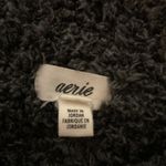 Aerie Cozy Chenille Fuzzy Cropped Sweater Dark Gray Long Sleeve Soft Pullover M Photo 10