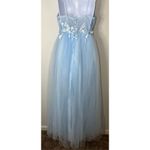 Hebeos Women’s Girls Formal Icey Blue Floral Maxi Gown Photo 10