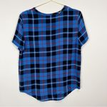 Equipment  Femme Kurt Plaid Riley Silk‎ Tee Blue Size XS Photo 5