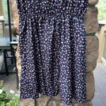 Papaya Sleeveless Navy Blue Tulip Floral Fit & Flare Dress Sundress Size LARGE Photo 7