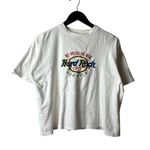 Hard Rock Cafe Oversized Jamaica T Shirt Womens White Large L Embroidered Tee Photo 0