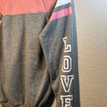 Bobbie Brooks Gray and Pink Raglan Sweatshirt Hoodie SZ XL Lightweight Pullover Photo 6