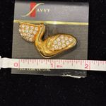 Savvy  Gold Swarovski Crystal Pelican Broach Vintage Photo 1