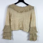 ZARA alpaca wool blend ruffle sleeve lightweight knit sweater size medium Photo 2