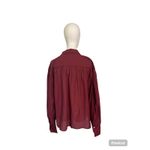 Madewell  XL Oversized Popover Blouse Red Cotton Viscose Long Sleeve NWT $88 Photo 3