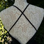 Jessica McClintock Vintage Black Formal Embroidered Halter Evening Gown Size 6 Photo 6