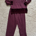 Coldwater Creek Vintage  Burgundy 2 Pc Track/Lounge Set Size Medium loungewear Photo 0