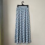 White & Blue Floral Striped Ruffle Halter Top + Matching Maxi Skirt Set S Photo 6