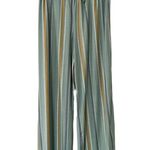 Monteau LOS ANGELES Paperbag Striped Green High Waist Summer Pants Large Photo 3