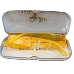 Veda Tinda Vision Sunglasses YELLOW Rectangle Lucite Includes Case Cloth NIB Photo 3