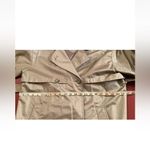 Worthington Essentials Womens 10P Olive Trench Coat Vintage Petite Raincoat Belt Tan Photo 4
