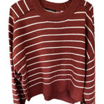 Tahari  Rust and Cream Striped Sweater Photo 0