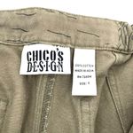 Chico's  Funky Unique Polynesian Novelty Print Ankle Jeans Olive Green size 8 Photo 8