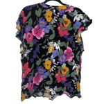 Rachel Roy  Top Women 2XL NWT Black Floral Short Sleeve Garden Maximalist Career Photo 1