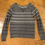 Poof Apparel Poof grey and white striped sweater size medium Photo 1