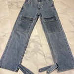 Urban Outfitters BDG Women's Strappy Cargo Jeans Baggy Fit Dark Wash Sz 26 G0141 Photo 0