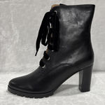 Matiko Emma Boots Black Leather Lace Up Heeled US Size: 7.5 Photo 0