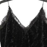 ZARA Black Lace Trim Velvet Cami Top XS Photo 4