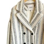 Ba&sh BASH Fillie Coat Double Breasted Striped Ivory Ecru Wool Alpaca Peacoat Medium Photo 5
