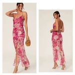 Sau Lee Freida Silk Dress Pink Floral Maxi Revolve Size US 4 Photo 7