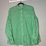 J.Crew Button Up Shirt Green Gingham Plaid Womens Size 2X Cotton Signature Fit Photo 0