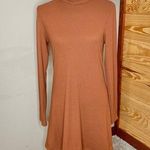 Altar'd State Altar’d State Burnt Orange Ribbed Mock Neck Long Sleeve Midi Dress Medium Photo 0