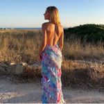 ZARA  ruffle printed halter midi Dress NEW Photo 1