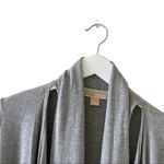 Michael Kors Gray Asymetrical Long Sleeves Knit Drape Open Front Cardigan L Photo 1