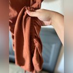 Good American  brown knit dress Size 2 side cinch ruched bodycon sexy minimal Photo 6